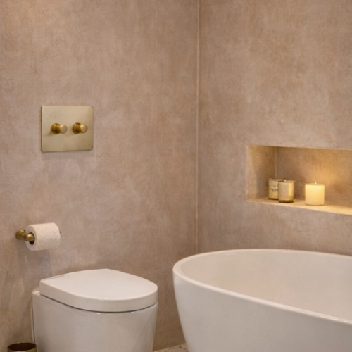 Microcement bathroom remodel in San Diego CA — Evergreen Remodeling