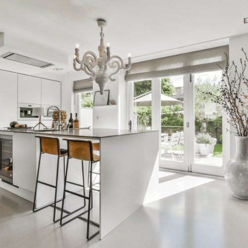 Microcement kitchen surface in San Diego CA by Evergreen Remodeling & Construction